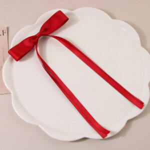 Polyester cotton ribbon wine Red 8G duckbill clip