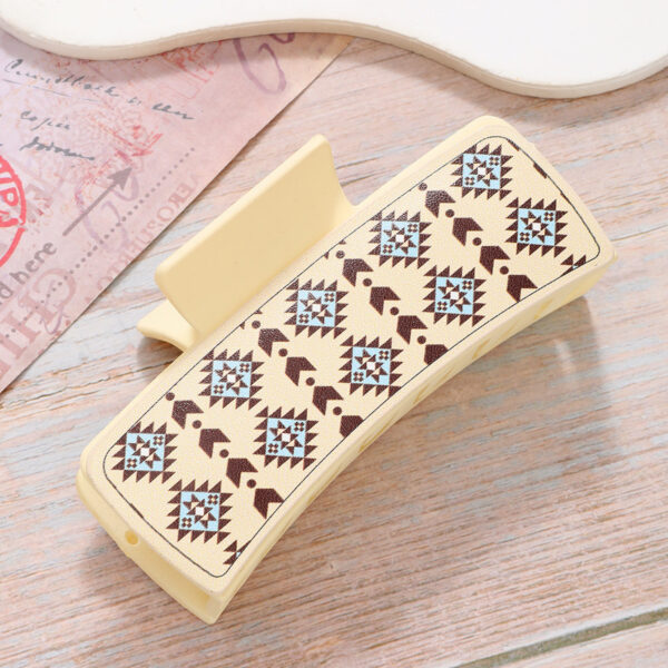 Wholesale Retro Cow Pattern Western Style Aztec Sunflower PU Shark Clip Hair Clip