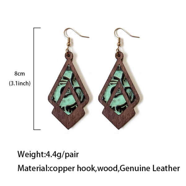 O1CN01dZUVLZ1zp30eakq9w_2215459036762-0-cib Wholesale Retro Genuine Leather Western Cowhide Embossed Inlaid Wood Geometric Hollow Earrings