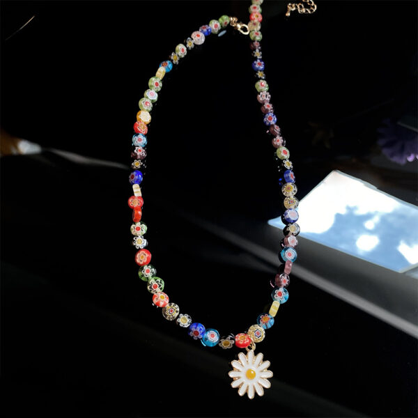 O1CN01dZunSs1wsIrwb32d6_2208447406363-0-cib Wholesale Colorful Glass Bead Sunflower Pendant Necklaces