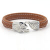 Wholesale Vintage Alloy Snake Head Leather Bracelet