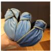 Wholesale Denim Wide Brim Fabric Zipper Headband