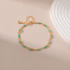 Wholesale Turquoise Double Layer Ball Metal Bracelet