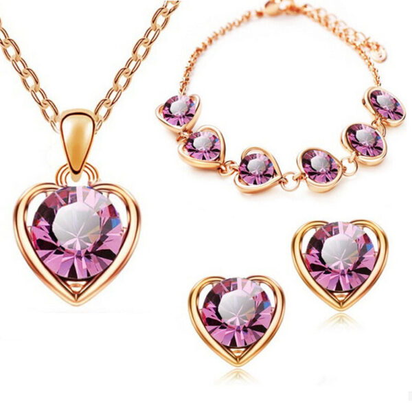 O1CN01dbm93V21mPpVPcBN9_2211121317027-0-cib Wholesale Minimalist Peach Heart Alloy Jewelry Set of Four Pieces