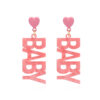 Wholesale Heart English Letter Acrylic Earrings