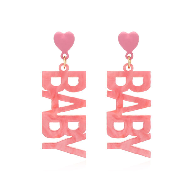 Wholesale Heart English Letter Acrylic Earrings