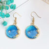 Wholesale Girl Heart Asymmetry Small Fresh Blue Starry Sky Moon Cosmic Planet Earrings