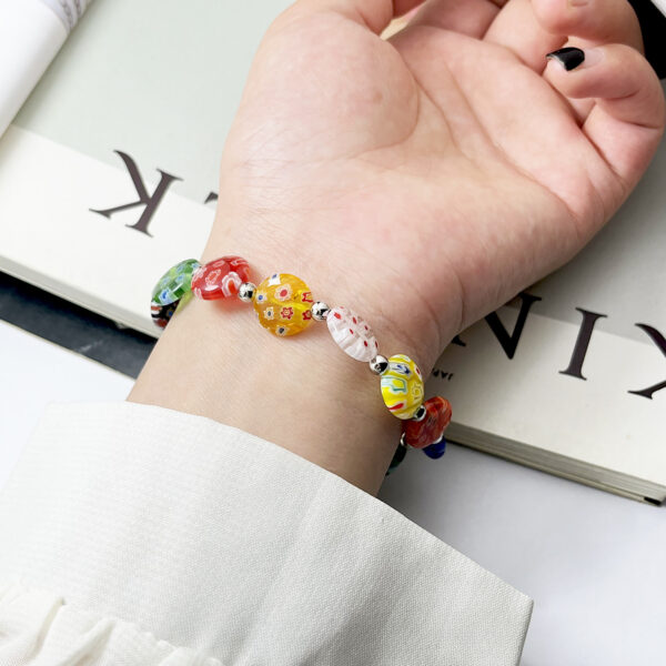 Wholesale Colorful Dried Flower Glaze DIY Elastic Bracelet