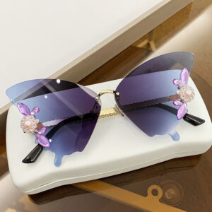 Factory Straight Hair] / C05# Butterfly Love Flower 8866# [Blue Grey]]