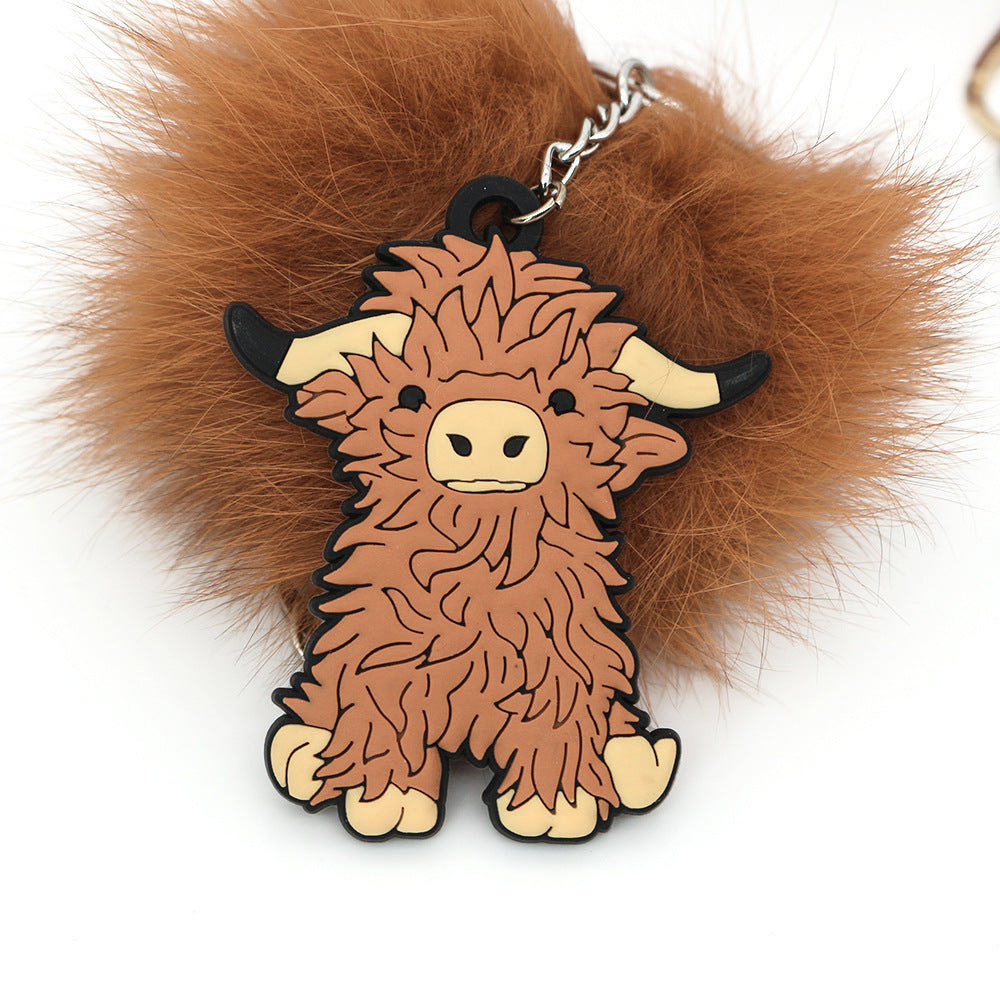 Wholesale Highland Cow Key Aessories Highland Cow PVC Keychain