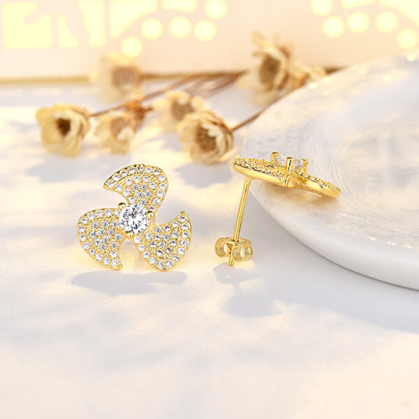 Wholesale Sterling Silver Pinwheel Copper Stud Earrings