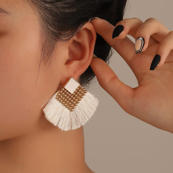 Wholesale Bohemian Multicolor Tassel Alloy Earrings