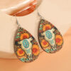 Wholesale Bull Head Water Drops Wooden Earrings