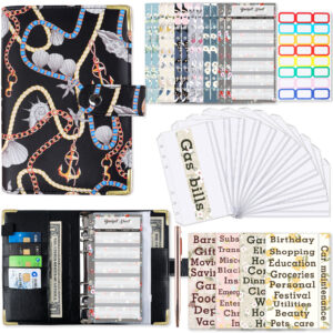 UV snap-in-chain-black (zipper bag 12 small floral budget card 12 flower English stickers 4 24 stickers 1 rose gold pen 1)