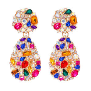 Wholesale Drop-shaped Alloy Diamond Stud Earrings