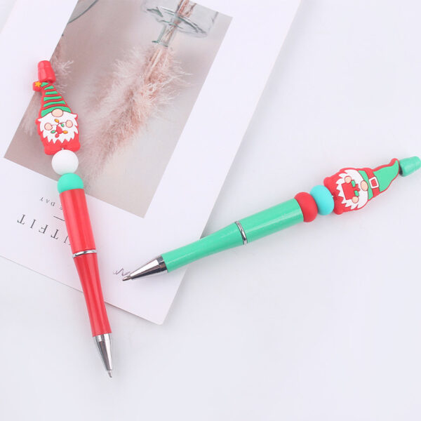 Wholesale Beaded Pens Cartoon Christmas Dwarf Old Man Silicone Ballpoint Pen