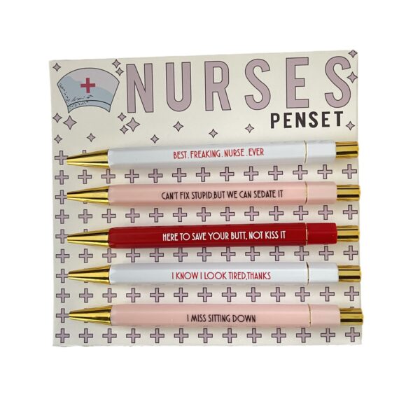 O1CN01dl6L071Bs2sStKkeM_0-0-cib Wholesale Nurse Theme Incentive Text FUCK Plastic Pen 5 Pieces/set