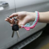 Wholesale Bohemian Hand Woven Cotton Rope Wristband with Keychain