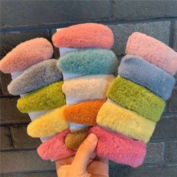 Wholesale Lamb Plush Hair Clips