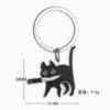 Wholesale Stainless Steel Black Cat Keychain with Knife