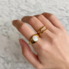 Wholesale Fashion Double Layer 18K Gold Plated Stainless Steel Ring