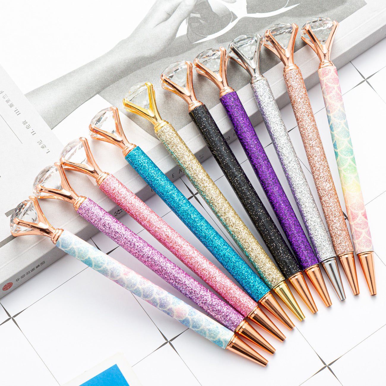 Wholesale Metal Large Diamond Ballint Pens