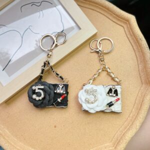 Wholesale Fabric Camellia Handbag Model Keychain