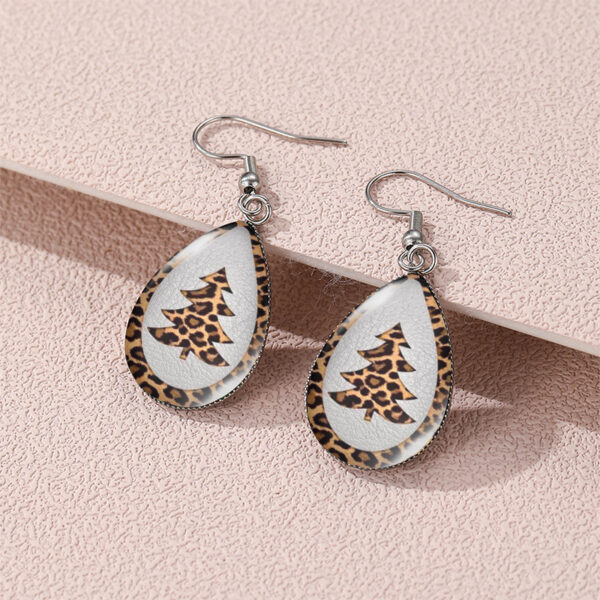 Wholesale Christmas Snowman Christmas Tree Santa Claus Time Gem Glass Water Drop Earrings