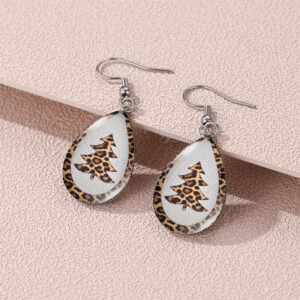 Wholesale Christmas Snowman Christmas Tree Santa Claus Time Gem Glass Water Drop Earrings