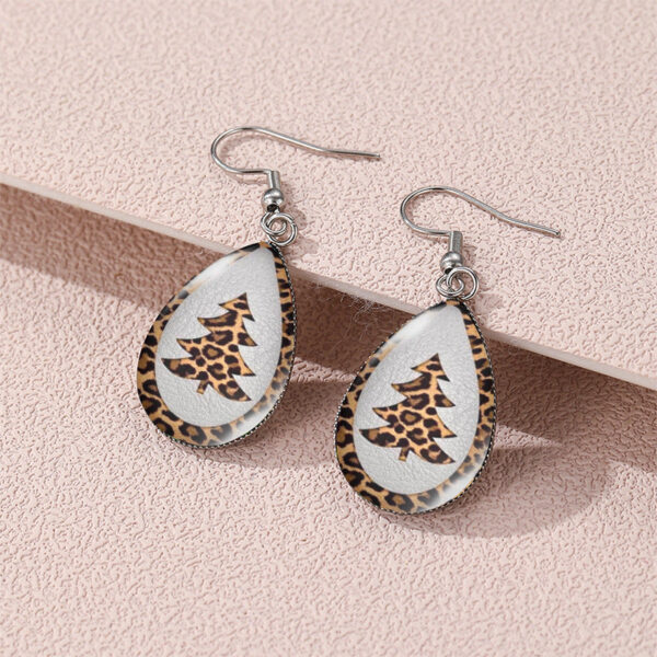 Wholesale Christmas Snowman Christmas Tree Santa Claus Time Gem Glass Water Drop Earrings