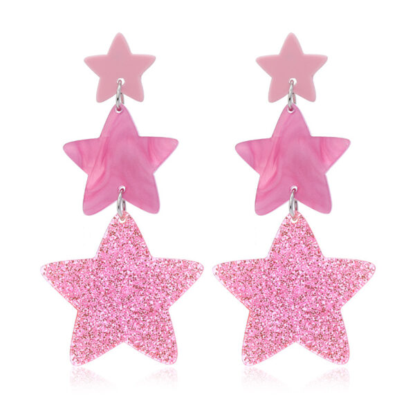 Wholesale Y2K Five Pointed Star Acrylic Earrings
