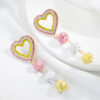 Wholesale Heart Shape Color Ball Alloy Diamond Long Earrings