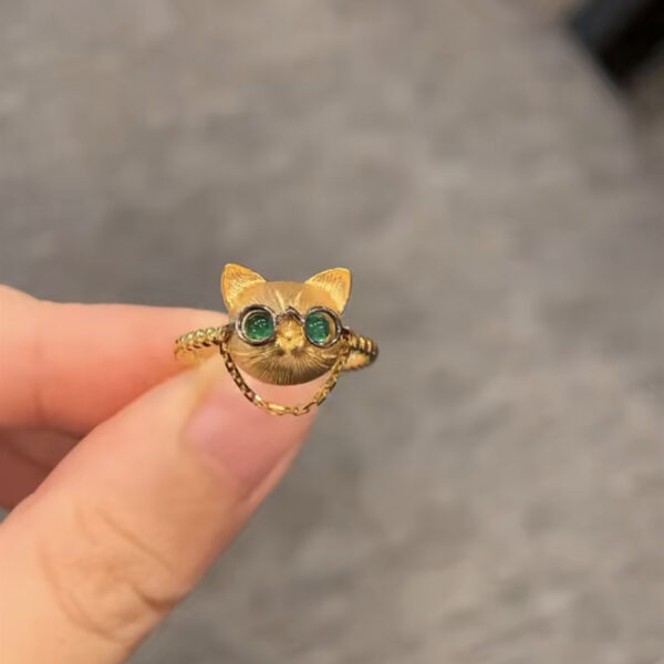 Wholesale Cat Shaped Copper Plated Rings