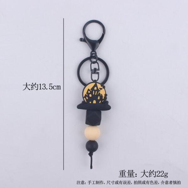 Wholesale Halloween BOO Bat Silicone Handmade Beaded Keychain