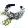 Wholesale Vintage Black and White Checkered DaisiesKnotted Headbands