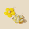 Wholesale Raffia Flower Alloy Earrings
