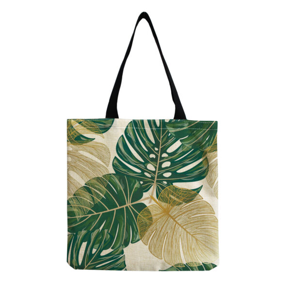 Wholesale Cotton Hemp and Green Leaf Printed Handbags