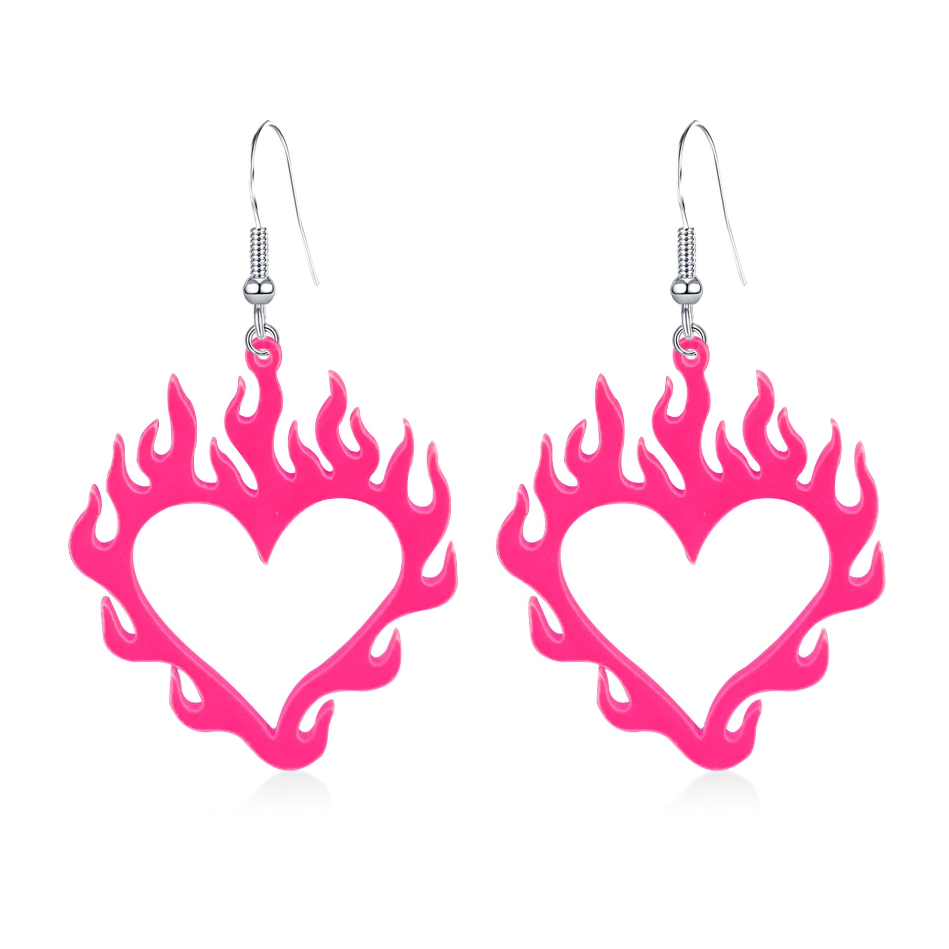 Wholesale Heart Flame Acrylic Earrings