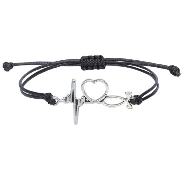 Wholesale Nurse EKG Braided Bracelet