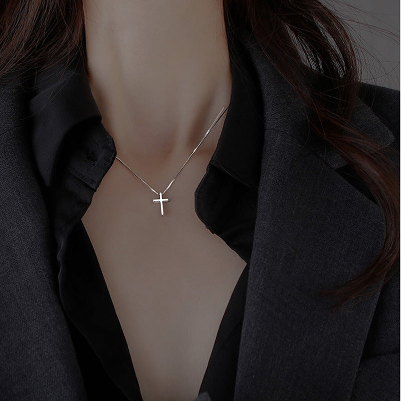 Wholesale Cross Clavicle Versatile Sier Necklace