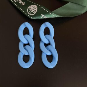 0634 blue chain 925 silver needle