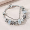 Wholesale Beaded Crystal Vintage Hollow Crown Heart Bracelet