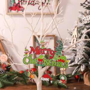 Q-G70 Christmas tree elf letter wooden pendant