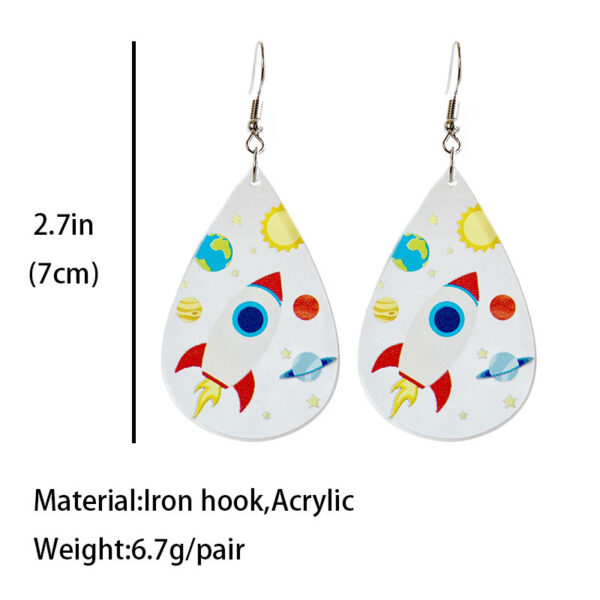 Wholesale Rocket Microscope Violin Teacher Gift Droplet shaped Acrylic Earrings