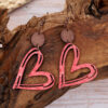 Wholesale Valentine's Day Fashion Hollow Heart Wood Slice Women's Earrings
