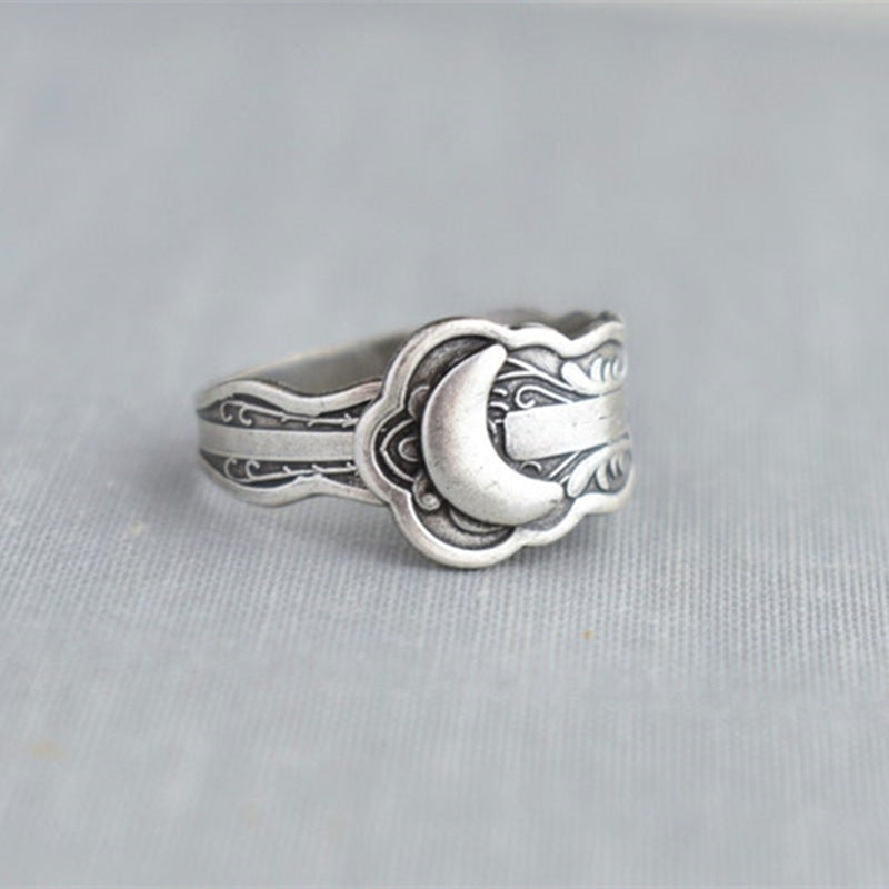 Wholesale Alloy Vintage Temu Moon Flower Ring