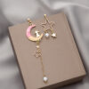 O1CN01e1cBHK1onFY4WvNSs_2059265269-0-cib Wholesale Cat Moon Star Long Tassel Alloy Earrings