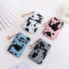 Wholesale PU Cow Pattern Card Holder Keychain