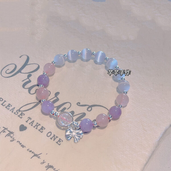 Wholesale Amethyst Bow Cat's Eye Bracelet