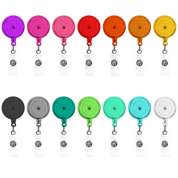 Wholesale Color Semi Transparent High Elasticity Badge Scroll with Retractable Plastic Keychain
